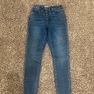 KanCan HIGH RISE BUTTON FLY ANKLE SKINNY